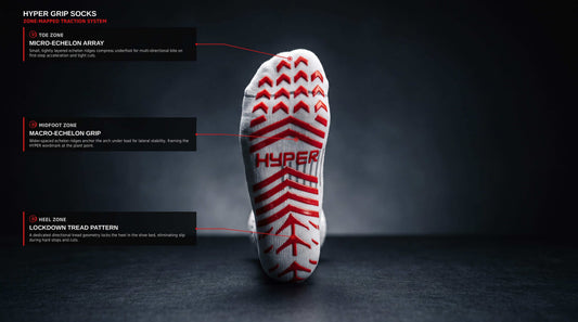 Hyper Grip Athletic Socks silicone sole traction pattern